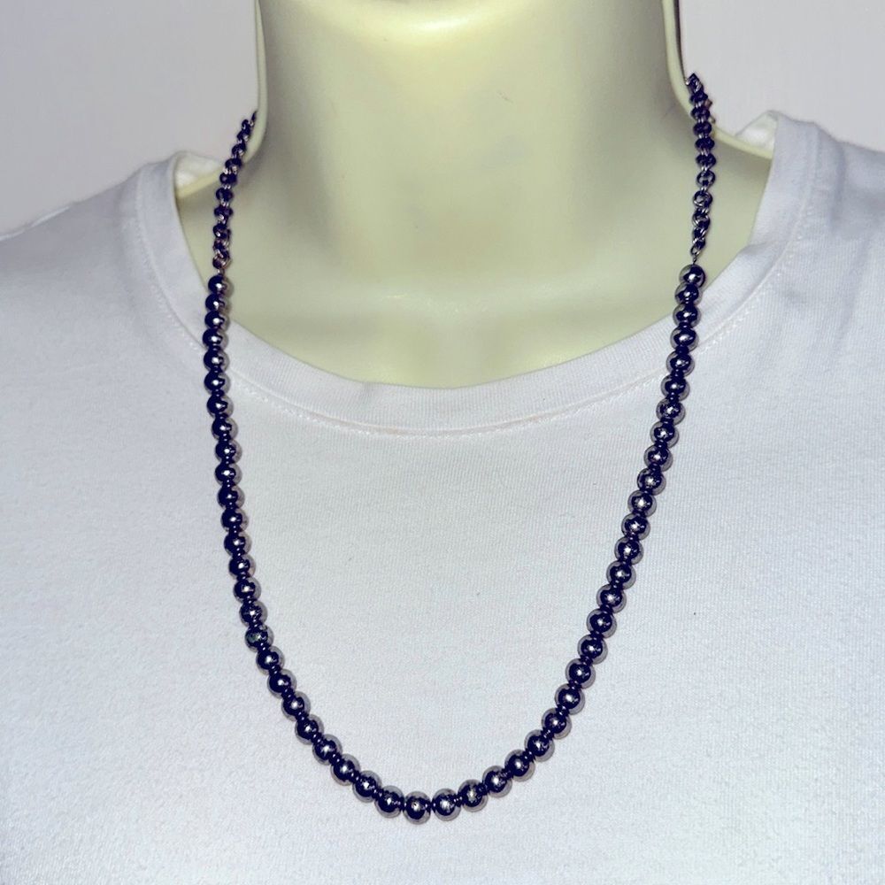 Vintage‎ silver tone balls chain necklace